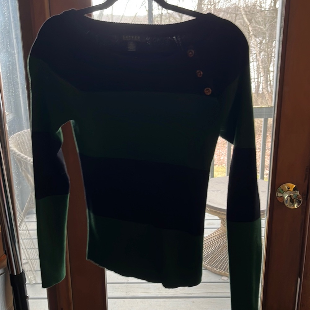 Ralph Lauren striped sweater with side shoulder buttons